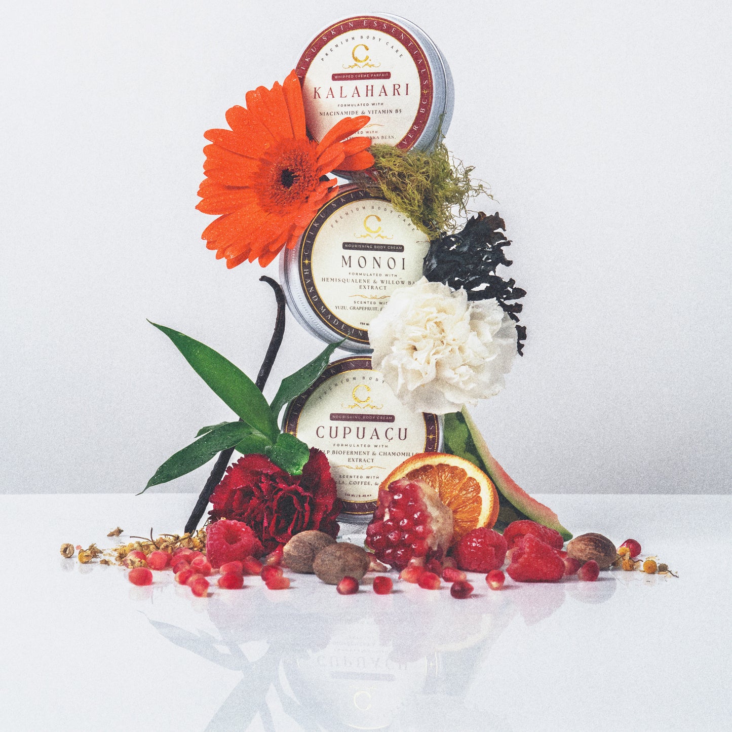 CIIKU Body Cream Trio with Kalahari, Monoi, and Cupuaçu